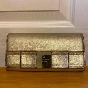 Kate Spade Golden Metallic Long Leather Wallet